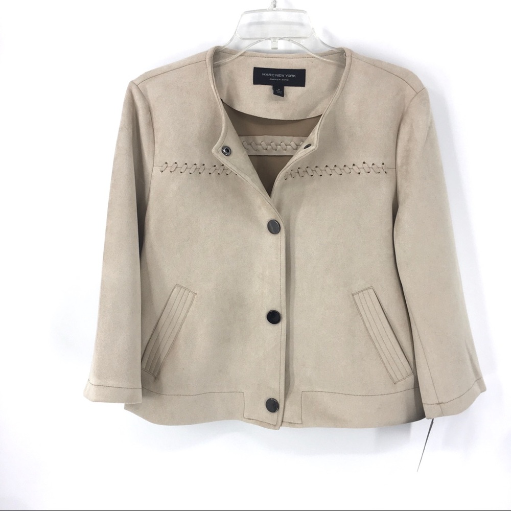 Marc New York Faux Suede Jacket Putty - Picture 7 of 11